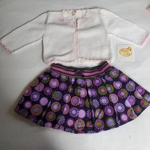 Carter's skirt / baby club cardigan